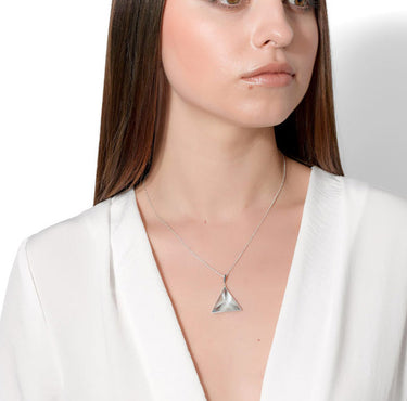 (OOAK) BLUE TOPAZ GUARDIAN PENDANT NECKLACE SILVER (LARGE)