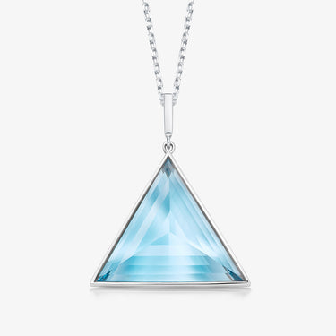 (OOAK) BLUE TOPAZ GUARDIAN PENDANT NECKLACE SILVER (LARGE)