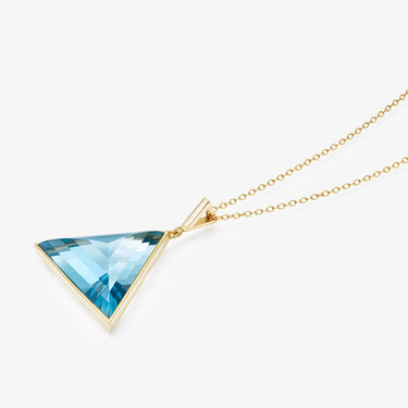 BLUE TOPAZ GUARDIAN PENDANT NECKLACE GOLD (LARGE)