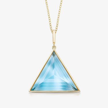 BLUE TOPAZ GUARDIAN PENDANT NECKLACE GOLD (LARGE)