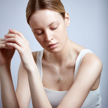 MINT AMETHYST HEART TALISMAN PENDANT NECKLACE SILVER (MEDIUM)