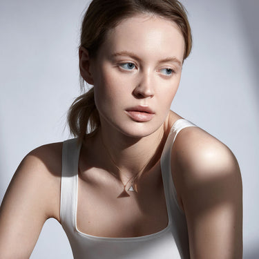 WHITE MOTHER OF PEARL LITTLE GUARDIAN PENDANT NECKLACE GOLD