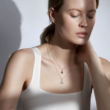 BLUE LACE AGATE GUARDIAN PENDANT NECKLACE GOLD (BABY)