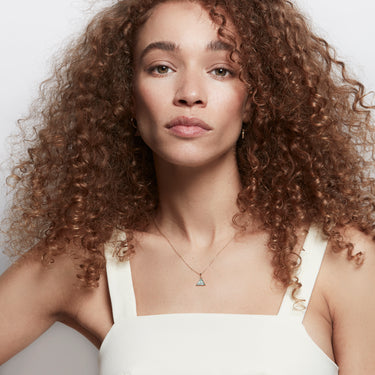 AQUAMARINE LITTLE GUARDIAN PENDANT NECKLACE GOLD