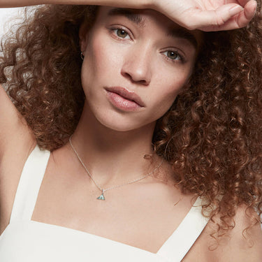 BLUE TOPAZ LITTLE GUARDIAN PENDANT NECKLACE SILVER